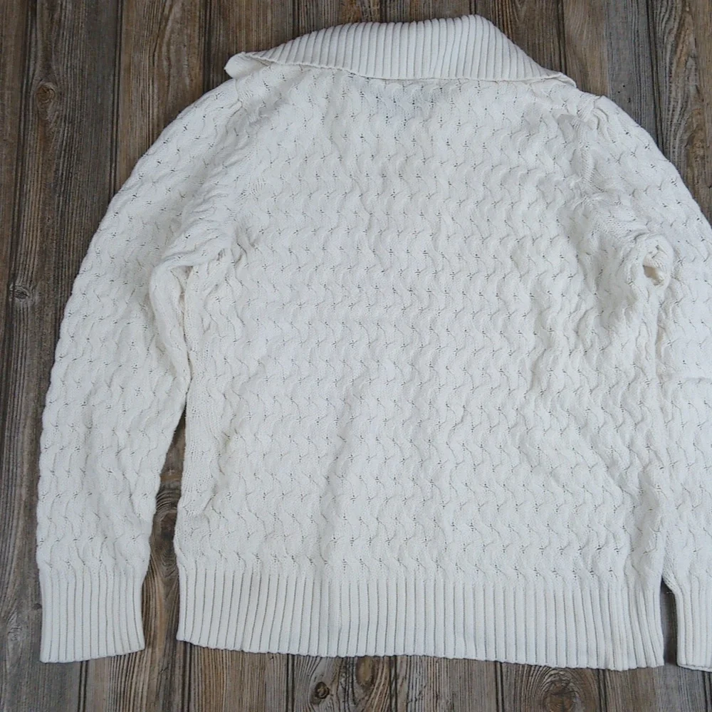 Liz Claiborne Knit Quarter Button Long Sleeve Sweater Top - Picture 8 of 9